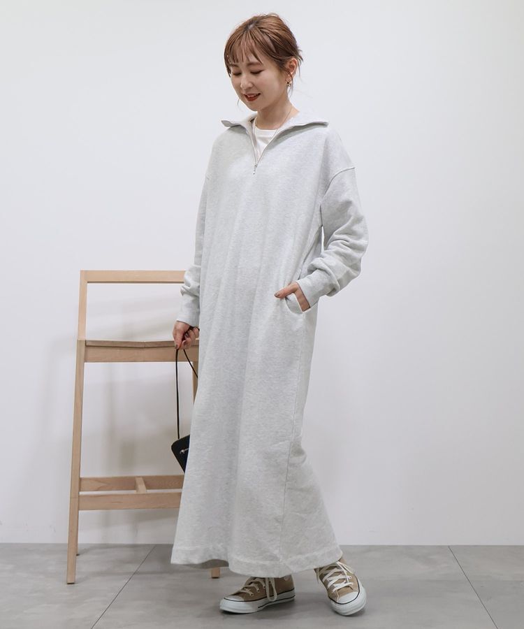 AMERICAN HOLIC「ハーフZIP裏毛ワンピース」|ワンピース|Oatmeal