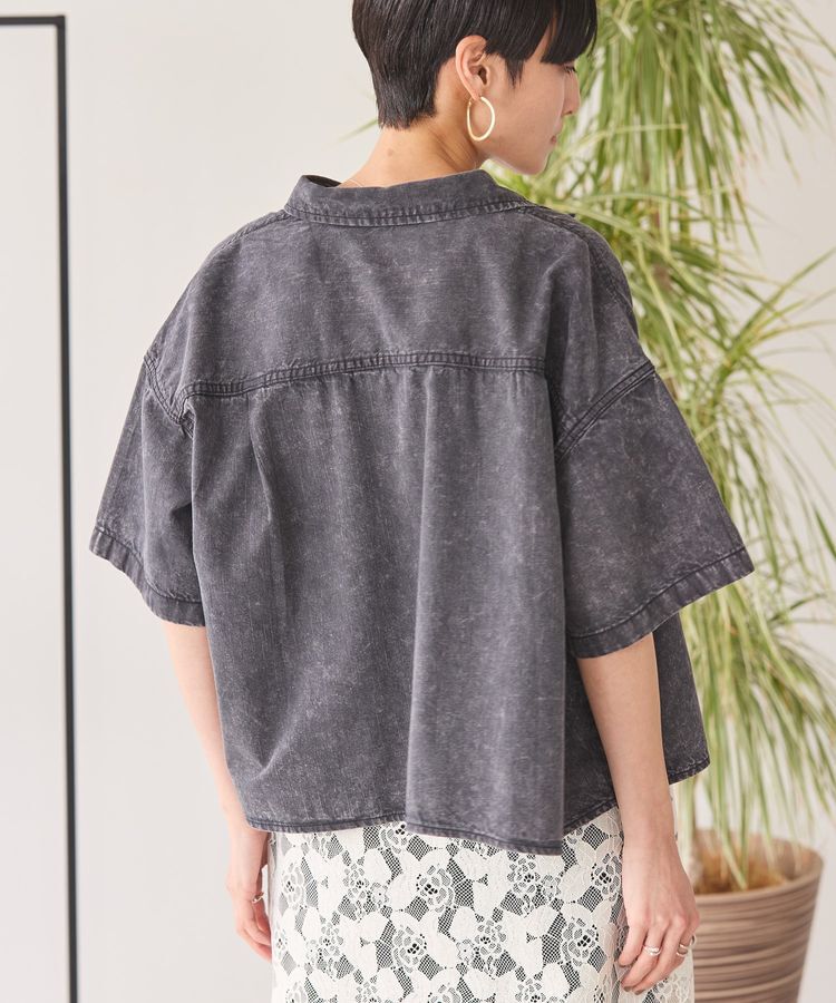 AMERICAN HOLIC「Wポケットデニムショートシャツ」|シャツ・ブラウス|