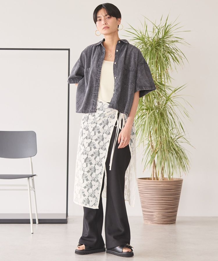 AMERICAN HOLIC「Wポケットデニムショートシャツ」|シャツ・ブラウス|