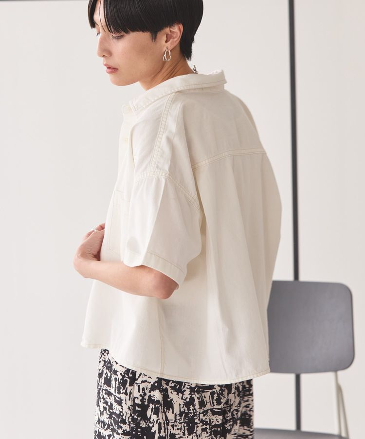 AMERICAN HOLIC「Wポケットデニムショートシャツ」|シャツ・ブラウス|