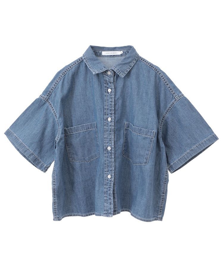 AMERICAN HOLIC「Wポケットデニムショートシャツ」|シャツ・ブラウス|