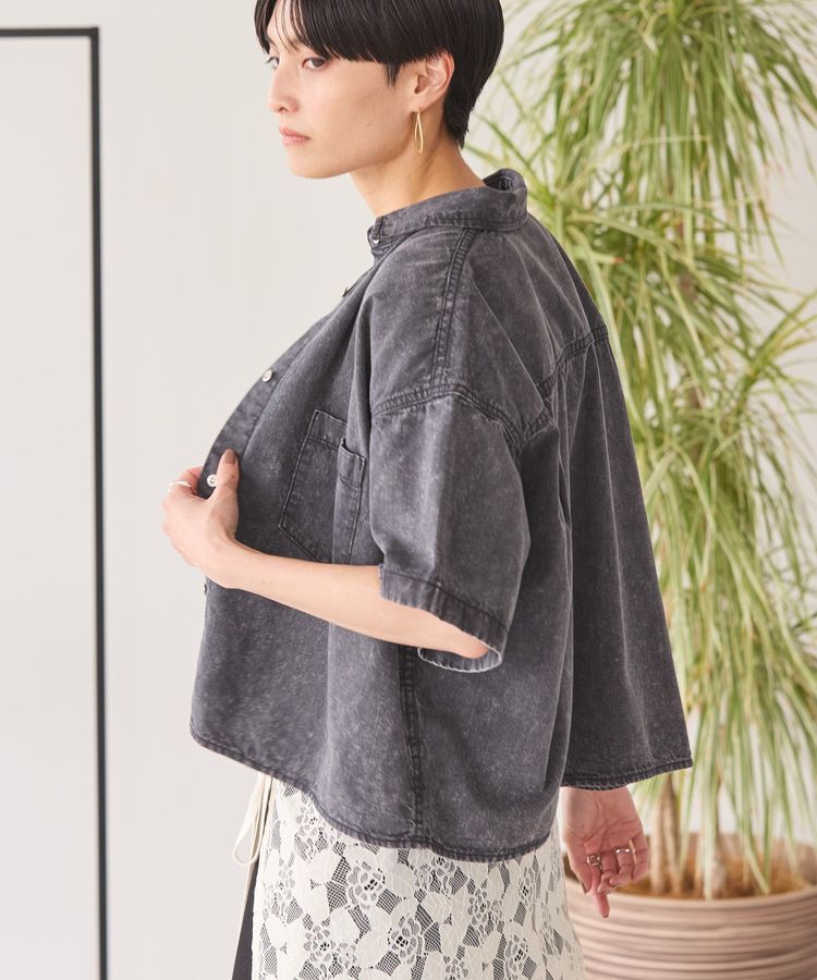 AMERICAN HOLIC「Wポケットデニムショートシャツ」|シャツ・ブラウス|