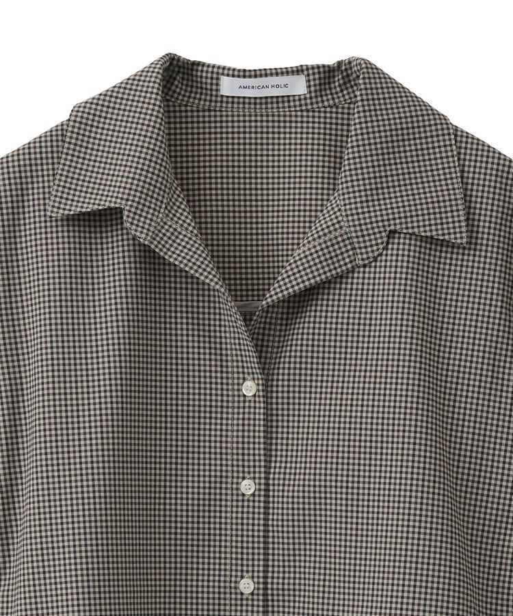 AMERICAN HOLIC「クロップド丈バックタックチェックシャツ」|シャツ・ブラウス|