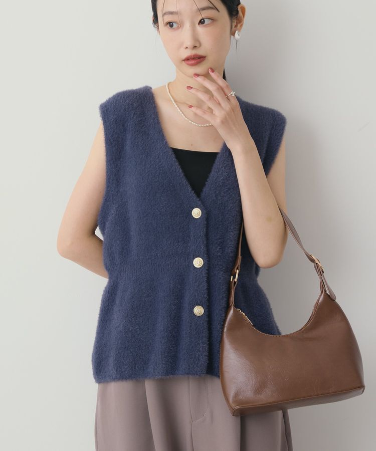 AMERICAN HOLIC「ミニシャギーペプラムベスト」|ベスト・ジレ|Navy