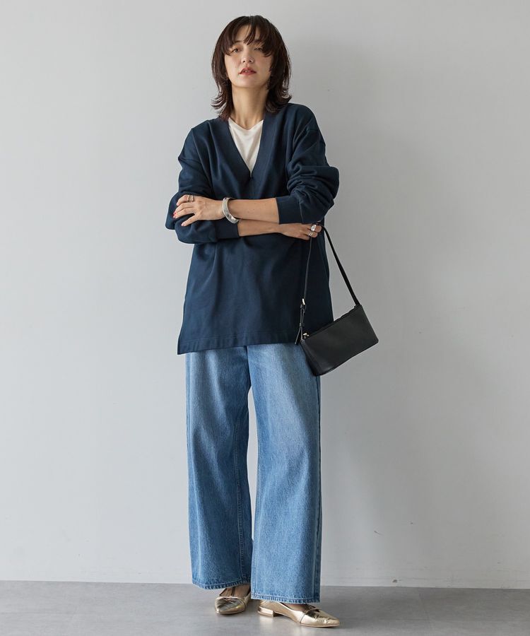 AMERICAN HOLIC「Vネックサイドスリットロングスウェットプルオーバー/チュニック」|スウェット・ジャージ|