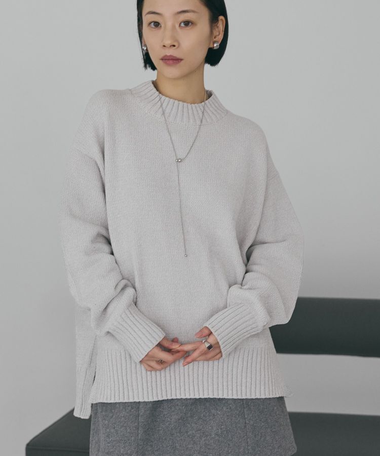 AMERICAN HOLIC「ベロアモールニットプルオーバー」|ニット・セーター|Light Gray