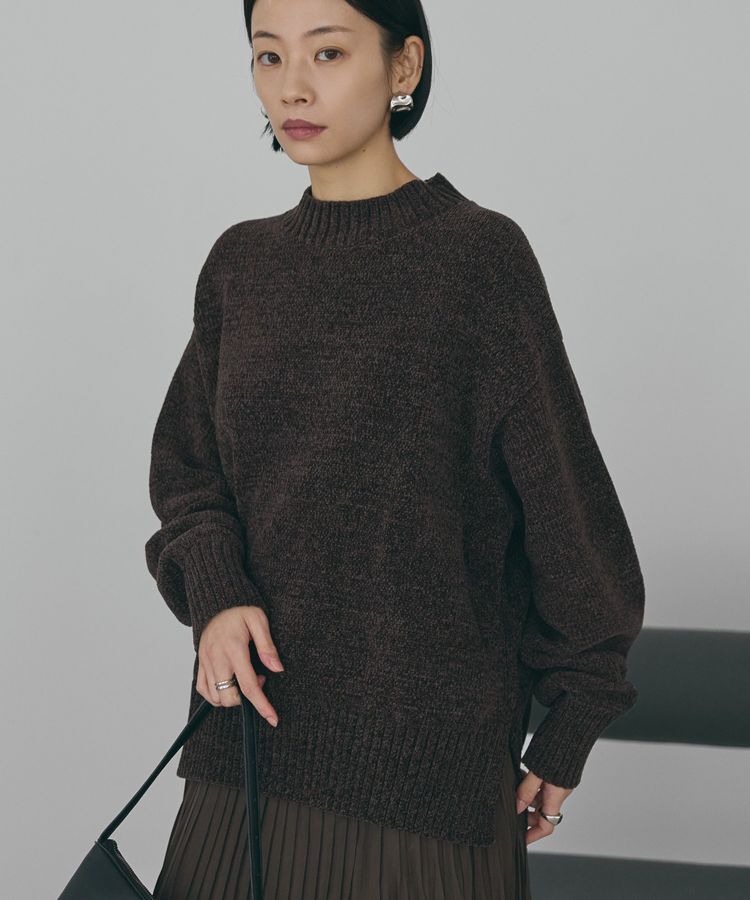 AMERICAN HOLIC「ベロアモールニットプルオーバー」|ニット・セーター|Brown