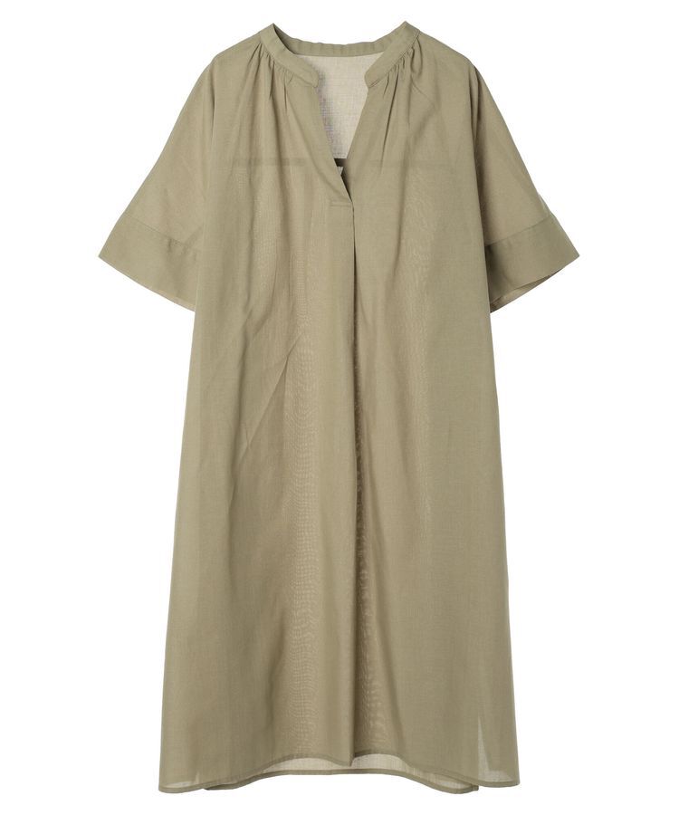 Green Parks「綿麻混スキッパーミニワンピース」|ワンピース|