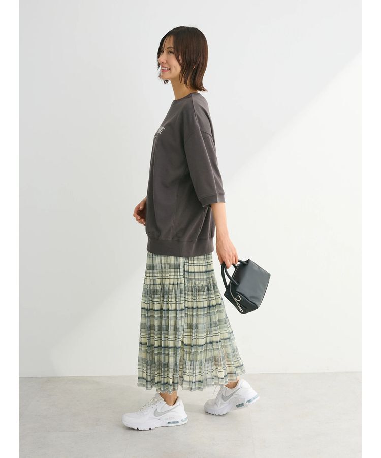 Green Parks「7分袖ロゴミニ裏毛トレTEE」|Tシャツ・カットソー|