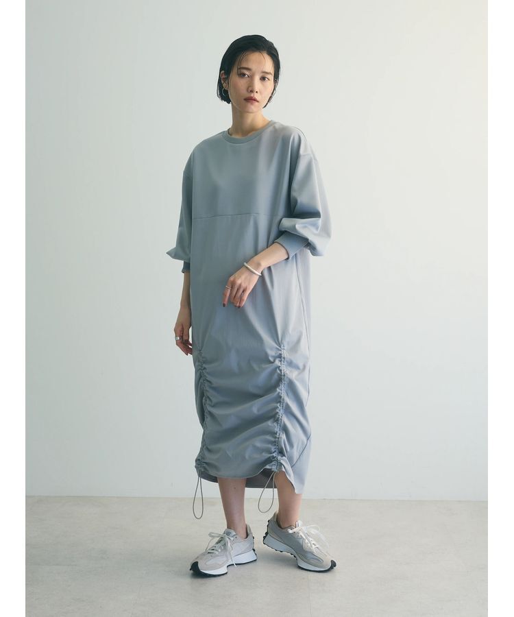 armonia「armonia.異素材シャーリングワンピース」|ワンピース|Light Gray