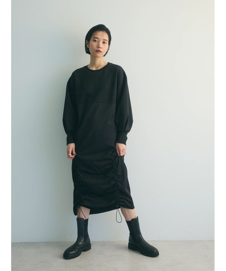 armonia「armonia.異素材シャーリングワンピース」|ワンピース|Black