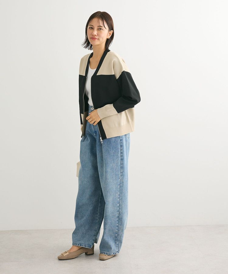 Green Parks「・furry rate かる～いニットZIPブルゾン」|カーディガン|