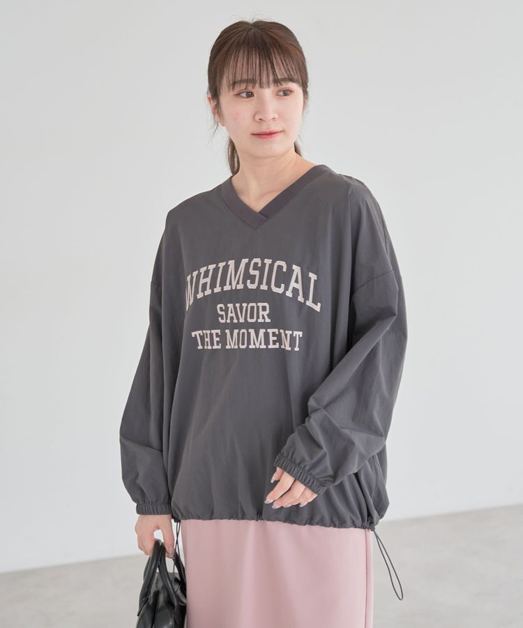 armonia「ナイロンロゴVネックプルオーバー」|チュニック|Charcoal Gray