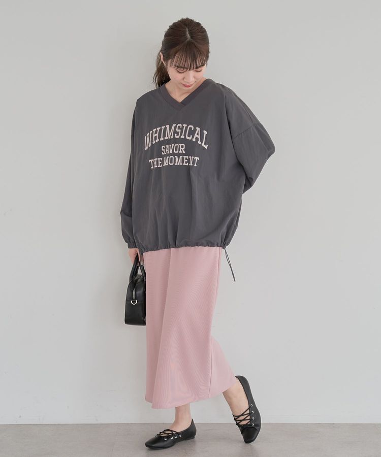 armonia「ナイロンロゴVネックプルオーバー」|チュニック|