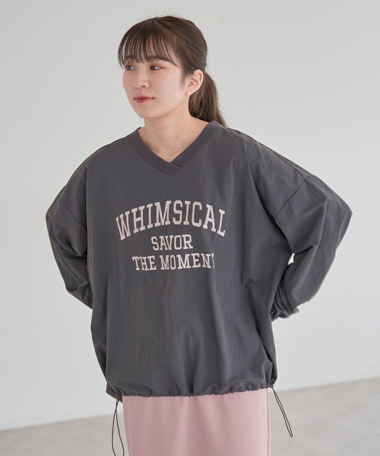 armonia「ナイロンロゴVネックプルオーバー」|チュニック|