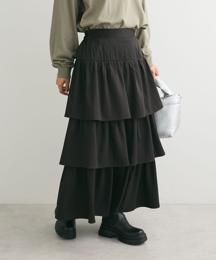 Green Parks「・ELENCARE DUE ティアードロングスカート」|スカート|Black