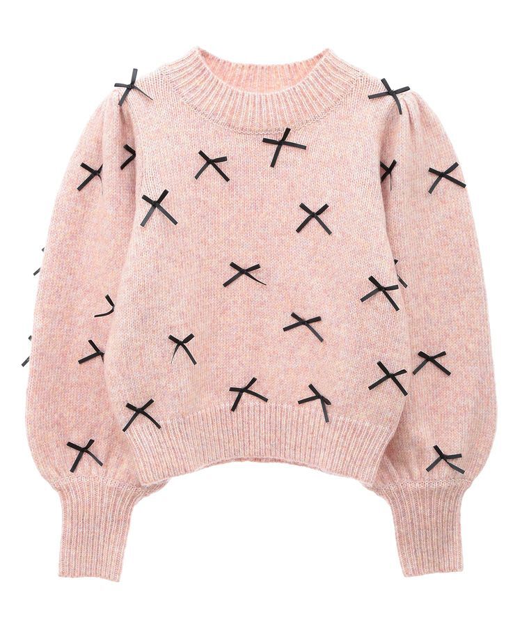 Green Parks「・ANDSEARCH メニーリボンニットプルオーバー」|ニット・セーター|Pink