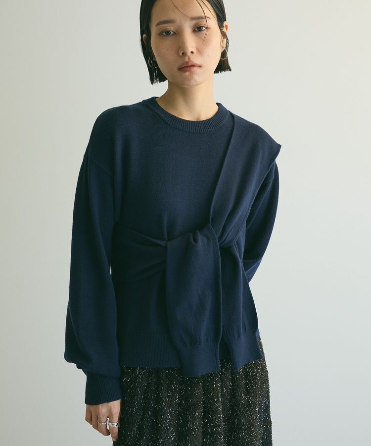 armonia「armonia.ツイストレイヤードプルオーバー」|ニット・セーター|Navy