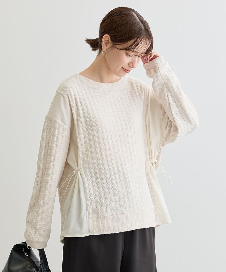 Green Parks「ベロアドッキングプルオーバー」|ニット・セーター|Ivory