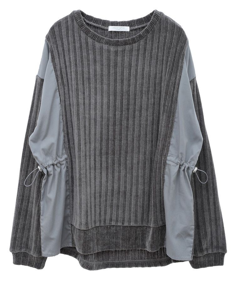 Green Parks「ベロアドッキングプルオーバー」|ニット・セーター|