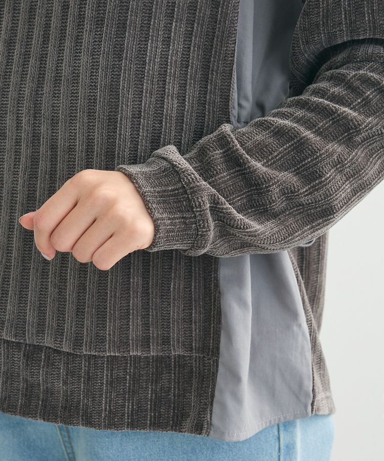 Green Parks「ベロアドッキングプルオーバー」|ニット・セーター|