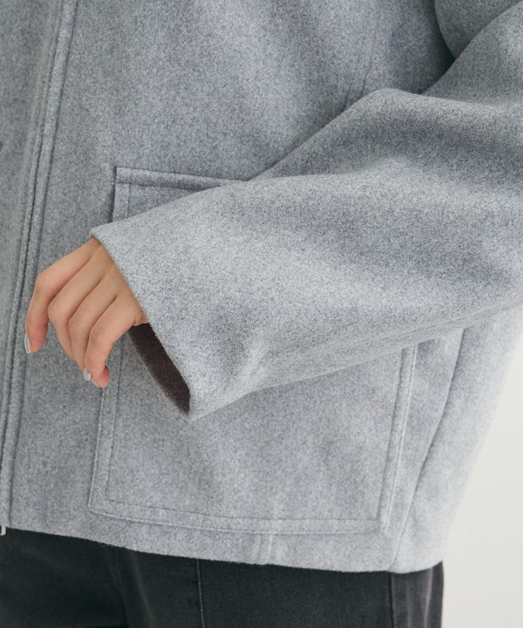 Green Parks「2WAYニットフードウールライクジャケット」|テーラードジャケット|