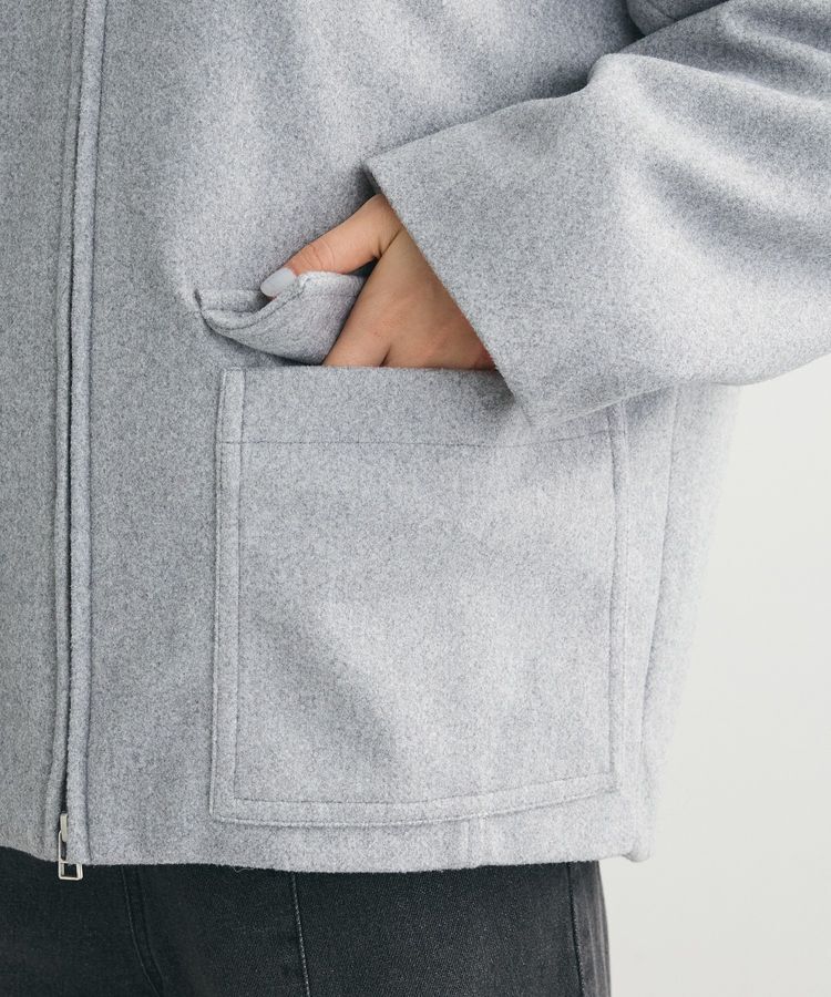 Green Parks「2WAYニットフードウールライクジャケット」|テーラードジャケット|