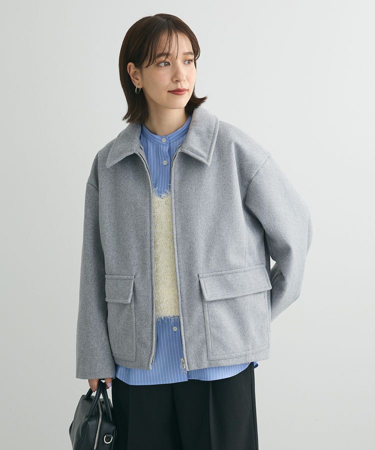 Green Parks「2WAYニットフードウールライクジャケット」|テーラードジャケット|