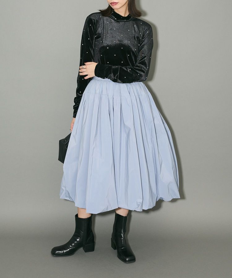 AnriettMusee「ラインストーンハイネックトップス」|Tシャツ・カットソー|