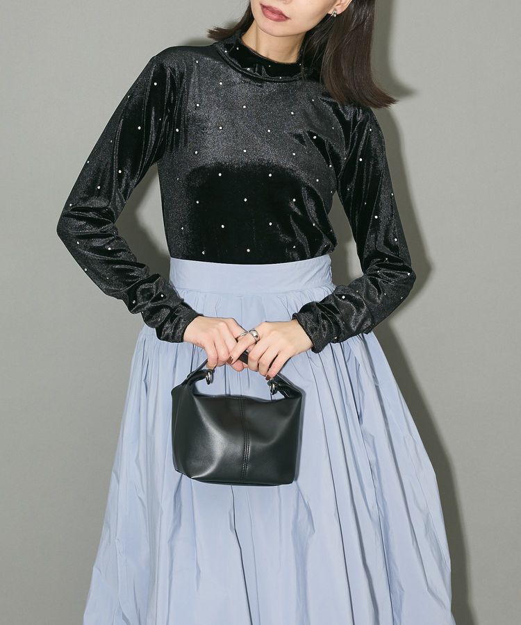 AnriettMusee「ラインストーンハイネックトップス」|Tシャツ・カットソー|