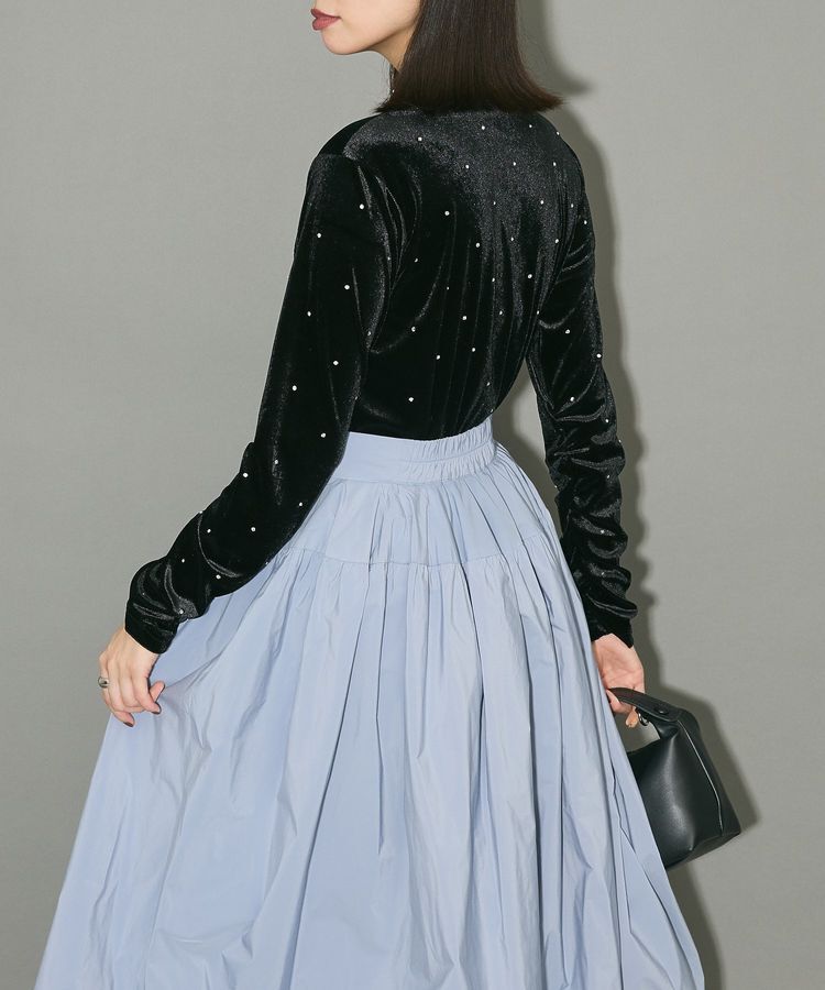 AnriettMusee「ラインストーンハイネックトップス」|Tシャツ・カットソー|