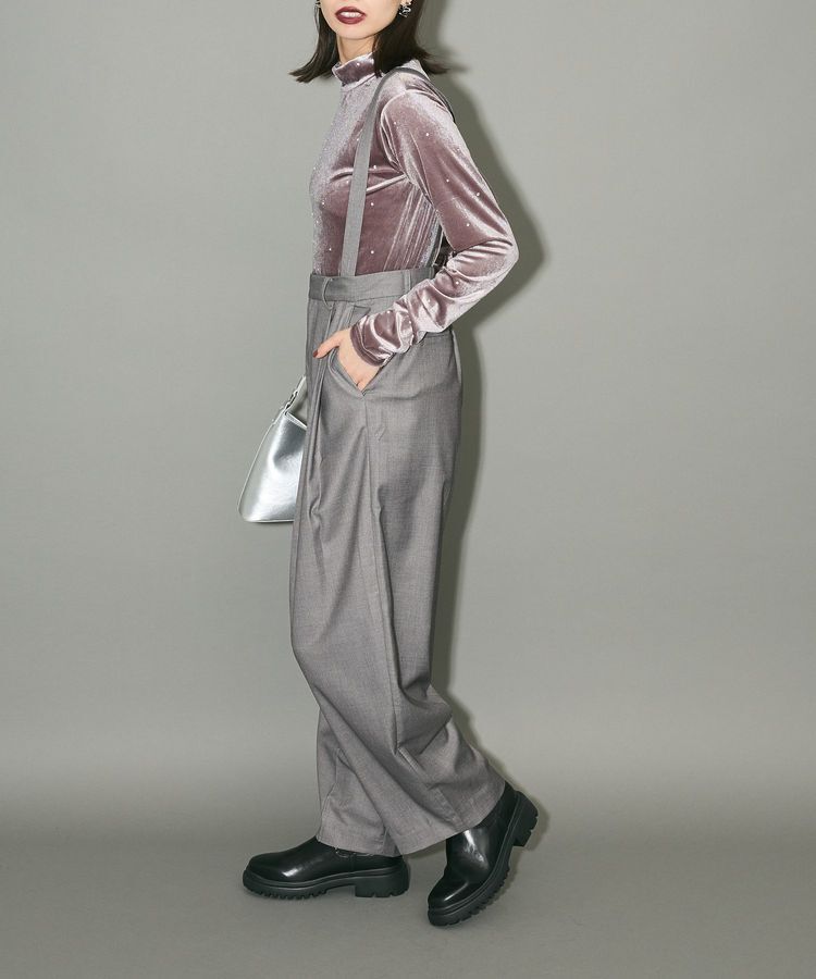 AnriettMusee「ラインストーンハイネックトップス」|Tシャツ・カットソー|