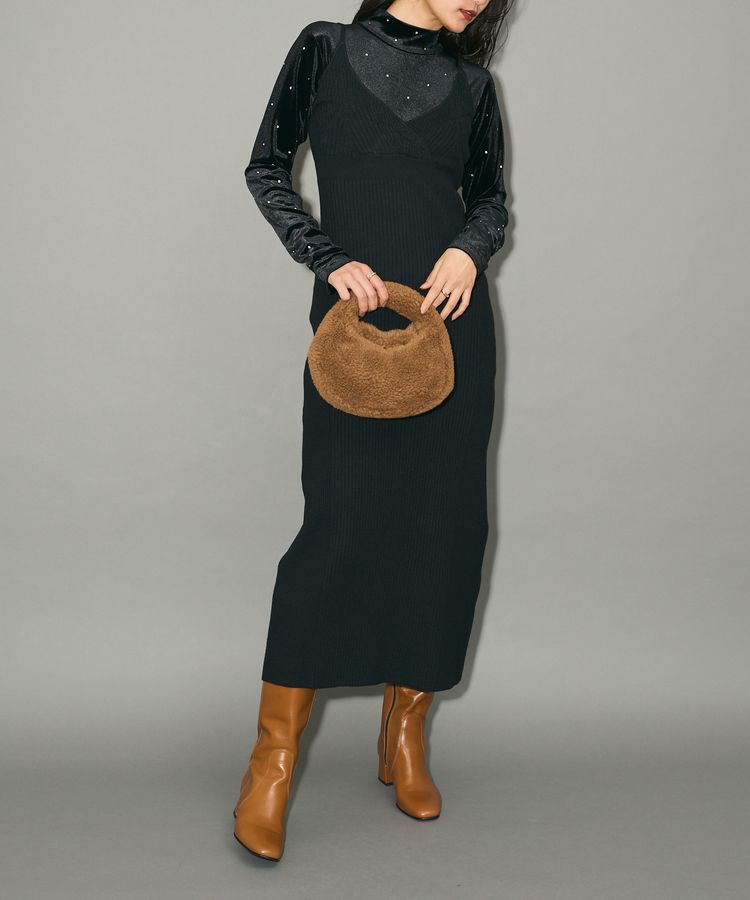 AnriettMusee「ラインストーンハイネックトップス」|Tシャツ・カットソー|