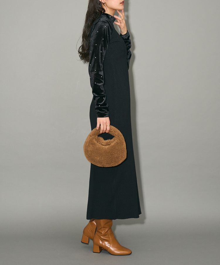 AnriettMusee「ラインストーンハイネックトップス」|Tシャツ・カットソー|