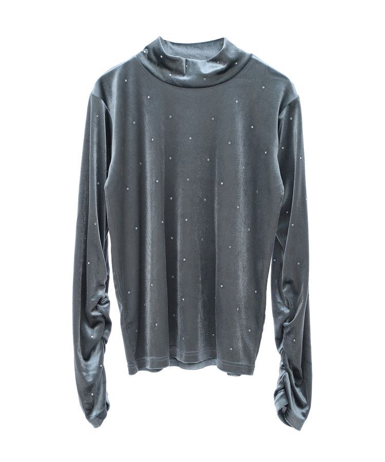 AnriettMusee「ラインストーンハイネックトップス」|Tシャツ・カットソー|