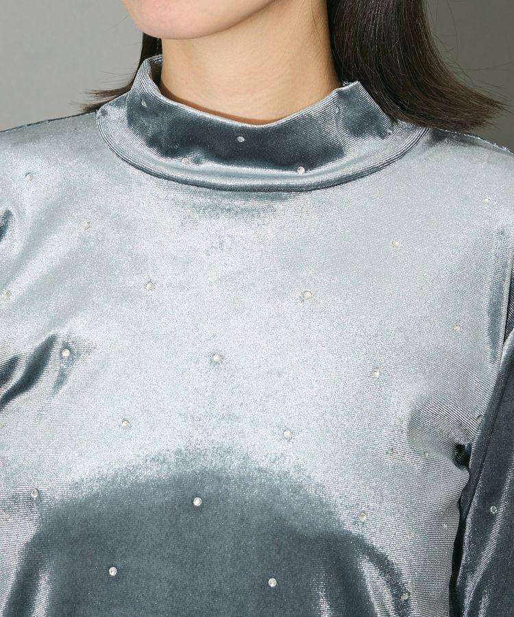 AnriettMusee「ラインストーンハイネックトップス」|Tシャツ・カットソー|