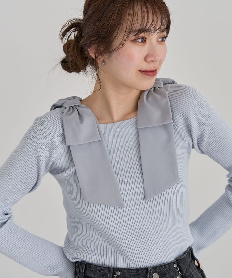 Green Parks「・swing by ショルダーリボンプルオーバー」|Tシャツ・カットソー|