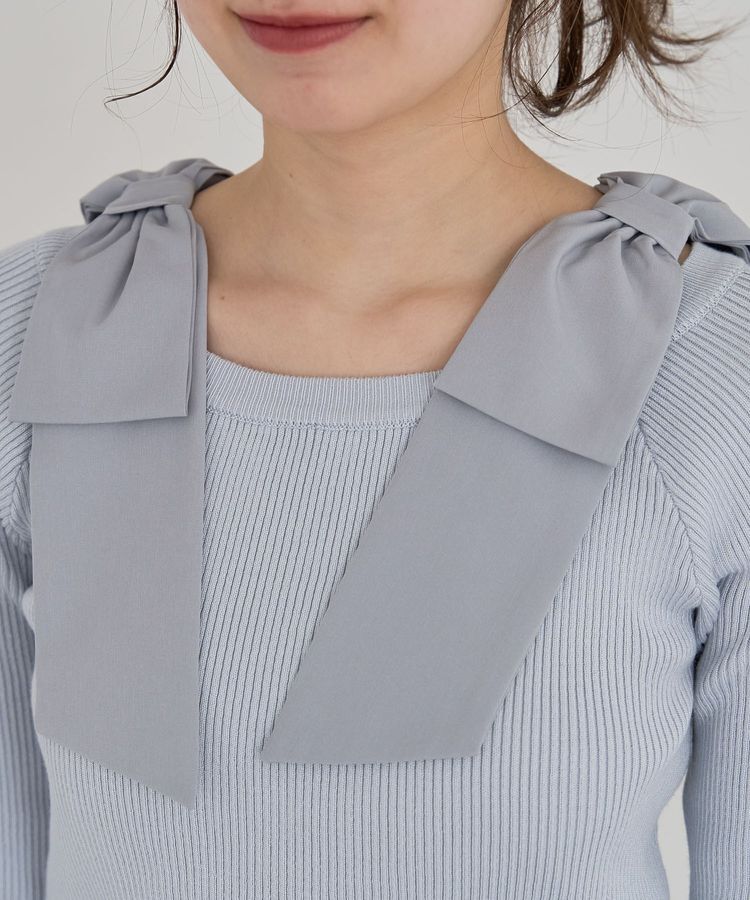 Green Parks「・swing by ショルダーリボンプルオーバー」|Tシャツ・カットソー|