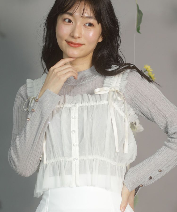 Green Parks「dazzlin チュールビスチェ」|ベスト・ジレ|Off White