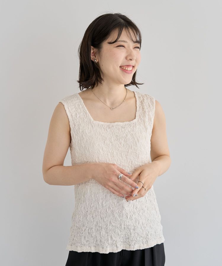 Green Parks「表面感タンクトップ」|インナー|Ivory