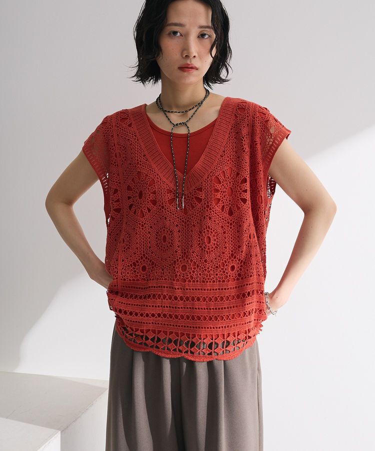 armonia「SET2点クロシェプルオーバー+タンクトップ」|Tシャツ・カットソー|