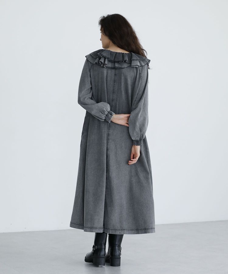 Green Parks「■ESCAR デニムラッフルカラーワンピース」|ワンピース|