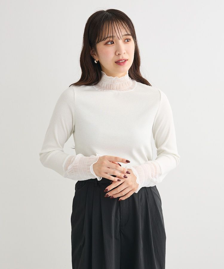 Green Parks「・Petit Fleur チュールキリカエラメリブタートル」|Tシャツ・カットソー|Off White