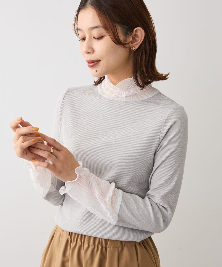 Green Parks「・Petit Fleur チュールキリカエラメリブタートル」|Tシャツ・カットソー|Gray Mixture