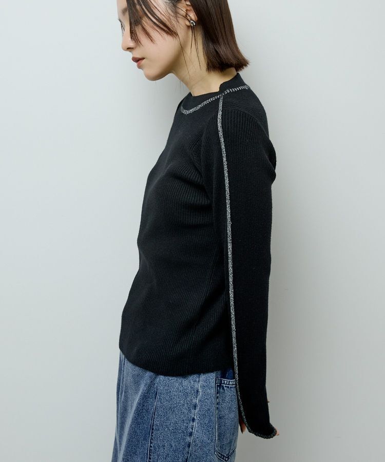 Green Parks「ラメライン入りリブニットプルオーバー」|ニット・セーター|