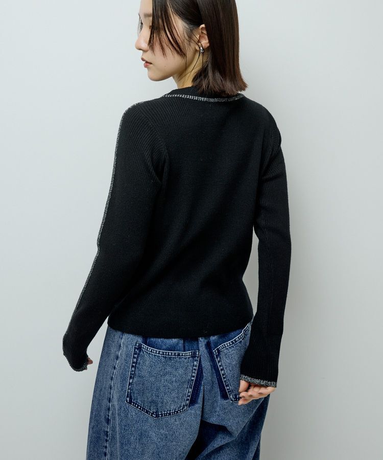 Green Parks「ラメライン入りリブニットプルオーバー」|ニット・セーター|