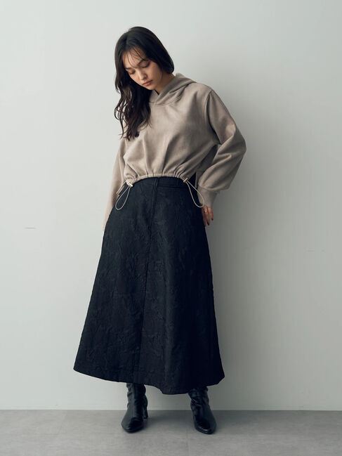 YECCA VECCA「ふくれジャガード中綿フレアスカート」|フレア|