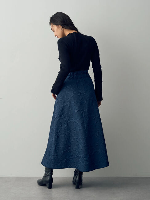 YECCA VECCA「ふくれジャガード中綿フレアスカート」|フレア|