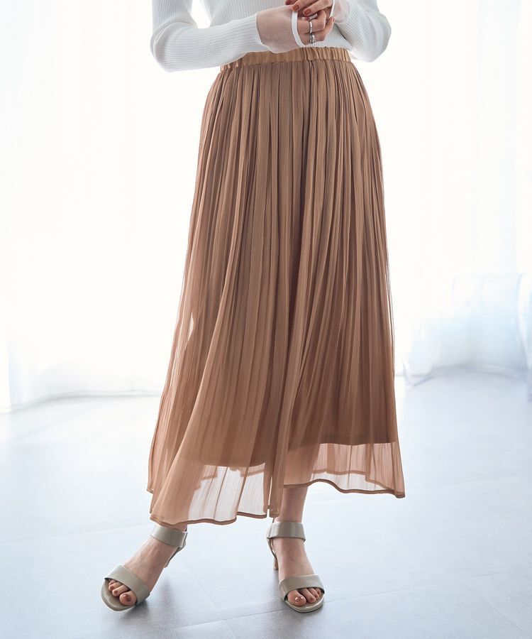 YECCA VECCA「シャイニーサテンプリーツスカート」|スカート|