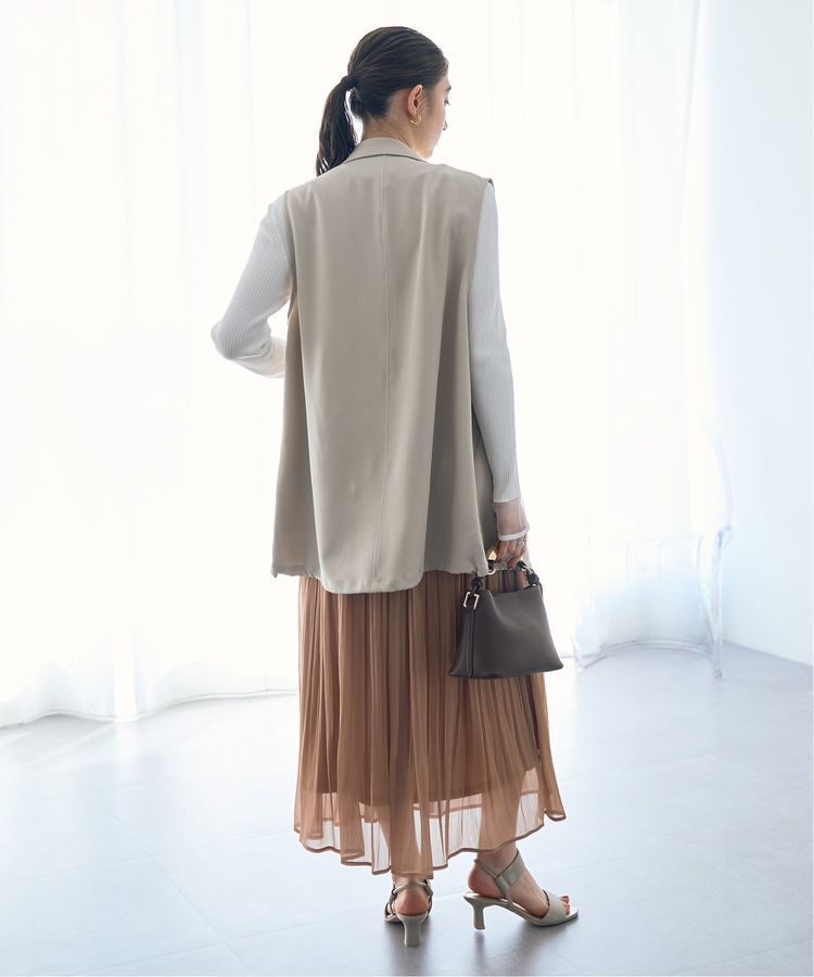 YECCA VECCA「シャイニーサテンプリーツスカート」|スカート|